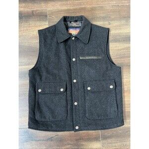 Cripple Creek Size X-Large Dark Gray Wool Vest Flap Pocket Western Conceal Carry